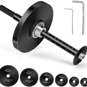 PVC Internal Pipe Cutter – Cutting tool set with depth scale/adjustable depth gauge; includes 6 saw blades and a 4-inch black hex shank; PVC/ABS internal pipe cutter kit.