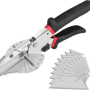 Miter Shears & Cutting Tool – 45°–135° adjustable angle, includes 10 sharp blades; ideal for woodworking, DIY projects, and home repairs | Durable, rust-resistant design; easy to use.