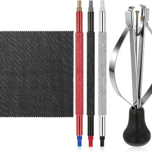 5-Piece Watch Hand Installation & Removal Tool Set — Professional-grade watchmaker's repair kit; includes 3 hand pushers (setters) and 2 hand removers (pullers) for installing and removing hour, minute, second, and various other watch hands