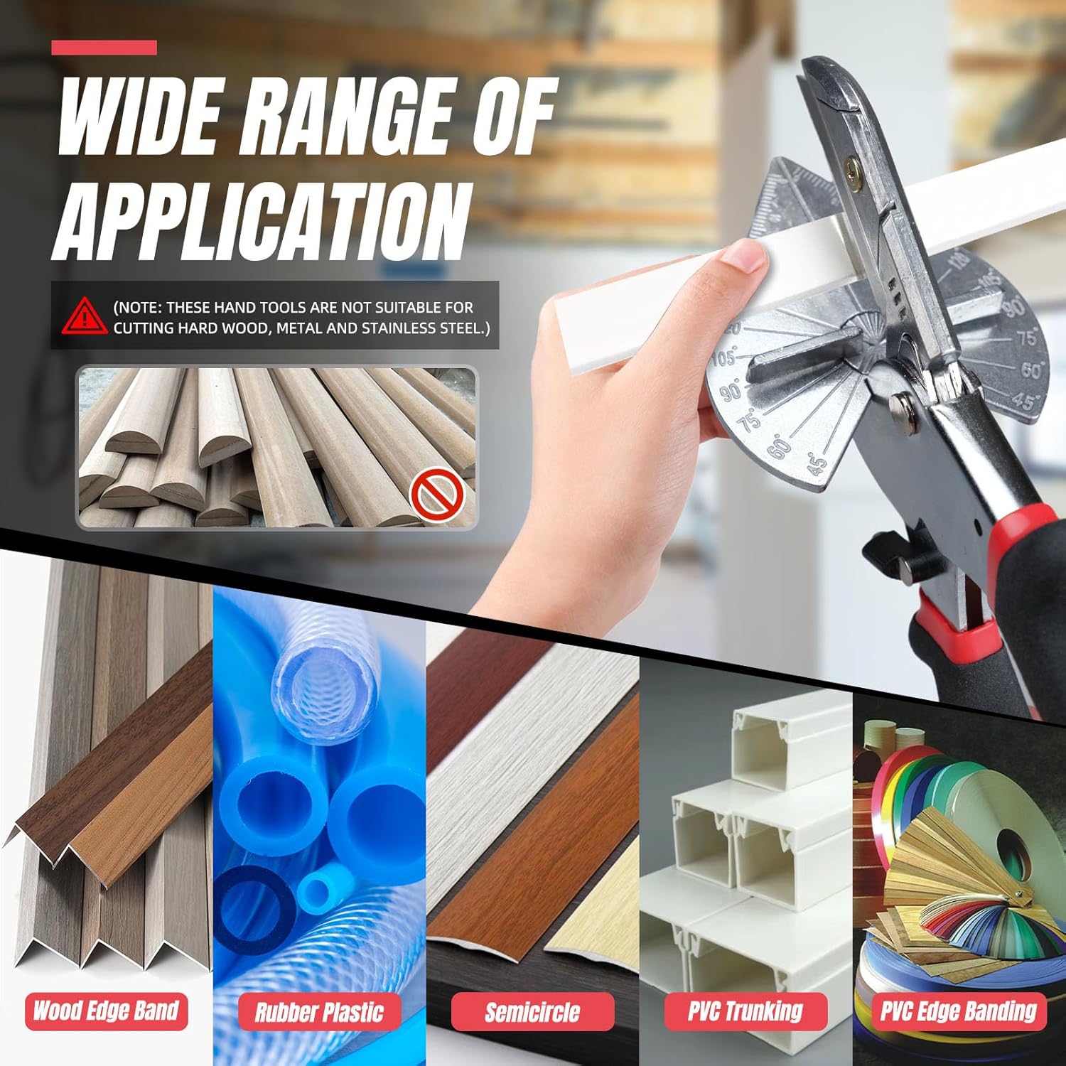 Miter Shears & Cutting Tool – 45°–135° adjustable angle, includes 10 sharp blades; ideal for woodworking, DIY projects, and home repairs | Durable, rust-resistant design; easy to use. - Image 2